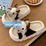 Zapatillas de lino con dibujos animados de vaca 🐮Sandalias de lino antideslizante